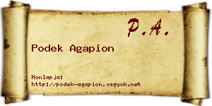 Podek Agapion névjegykártya